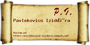 Pavlekovics Izidóra névjegykártya